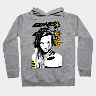 Cool Girl Futurist Cyberpunk Style Hoodie